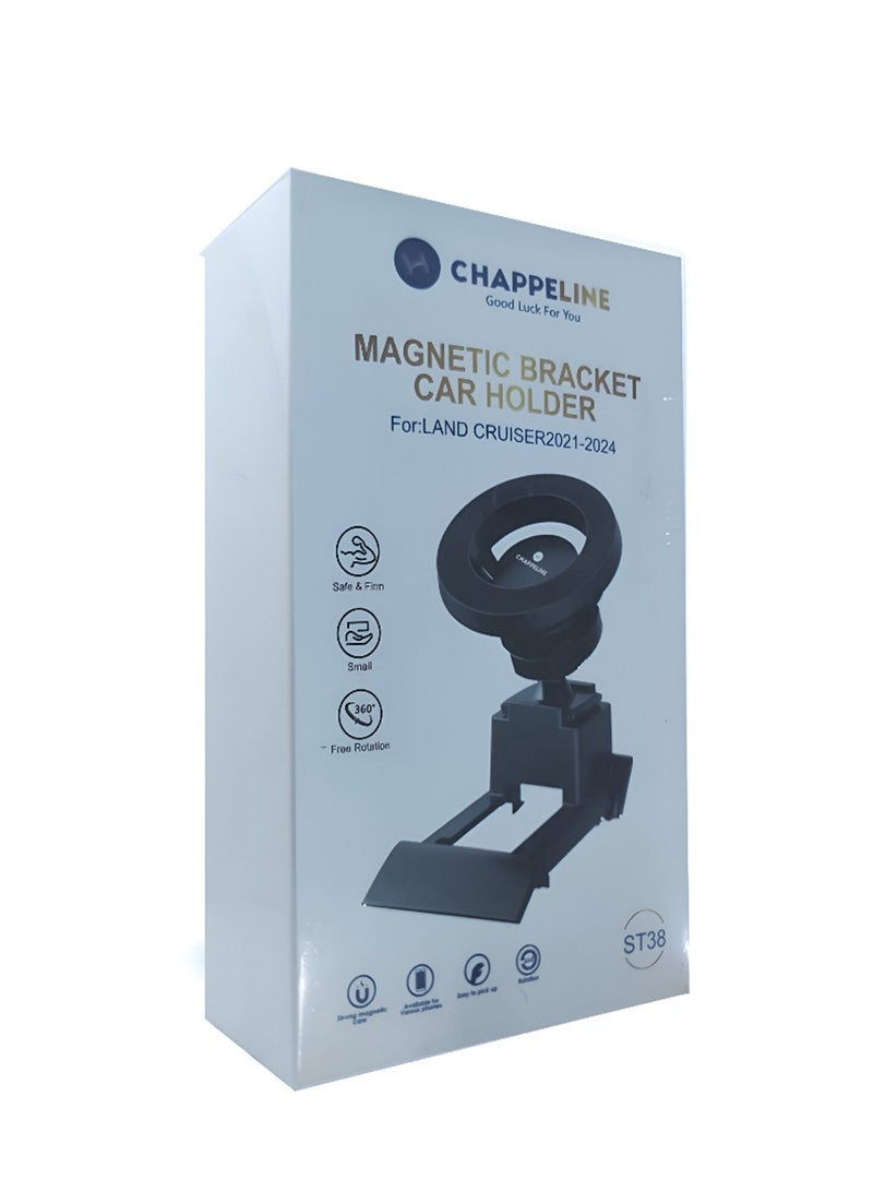 CHAPPELINE ST38 Magnetic Bracket Car Phone Holder Custom Fit for Land Cruiser(2021-2024) Rotatable for Magsafe Cell Phone Mount 20 Strong Magnets Hands Free - Black - Image 1