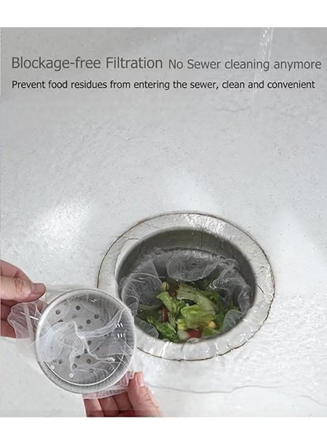 واي جيه 300 قطعة أكياس مصفاة حوض شبكية قابلة للاستخدام مرة واحدة، أكياس قمامة مصفاة لمغسلة المطبخ، أكياس مصفاة شبكية لمغسلة الحوض، أكياس فلتر مرنة مانعة للانسداد، أكياس شبكة مصفاة للمصرف - Image 4