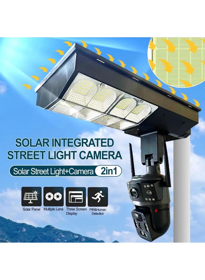 V380 AI Solar Street Light Camera 2 In 1 Solar Light With Built In Dual Lens CCTV Camera 4K Ultra HD 5G WiFi Human Tracking Siren Alarm Full Color Night Vision For Home Villa - Image 3