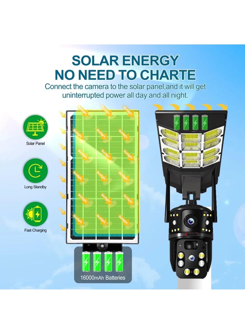V380 AI Solar Street Light Camera 2 In 1 Solar Light With Built In Dual Lens CCTV Camera 4K Ultra HD 5G WiFi Human Tracking Siren Alarm Full Color Night Vision For Home Villa - Image 2