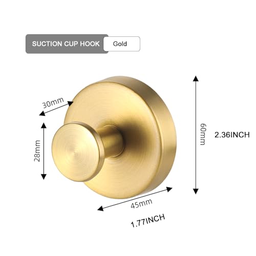 MrAthlet Suction Cup Wreath Hanger，Suction Cup Hooks Hanging 15 Lbs，Waterproof Suction Cup Wreath Holder for Windows, Shower, Wreaths，Smooth Doors (Gold, 2) - Image 2