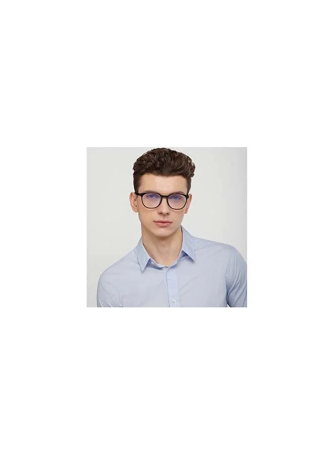 Lenskart Blu Zero Power Bluecut & Antiglare Round Shape Computer Eyeglasses LB E14271 - Lens Size: 52mm - Black