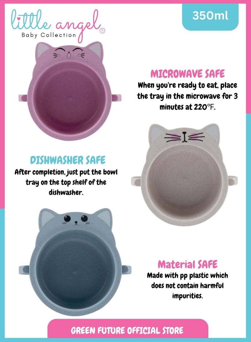 Little Angel Kids Bowls Feeding Bowl With Handle - Cream - Image 2