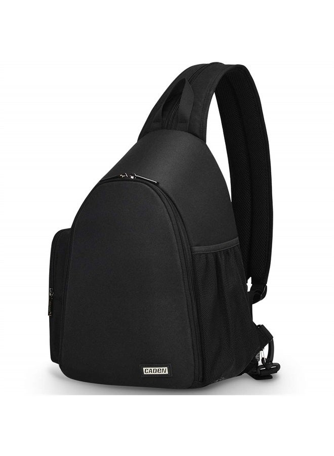 Caden Camera Bag Sling Backpack, Camera Case Backpack with Tripod Holder for DSLR/SLR Mirrorless Cameras (Canon Nikon Sony Pentax) Black