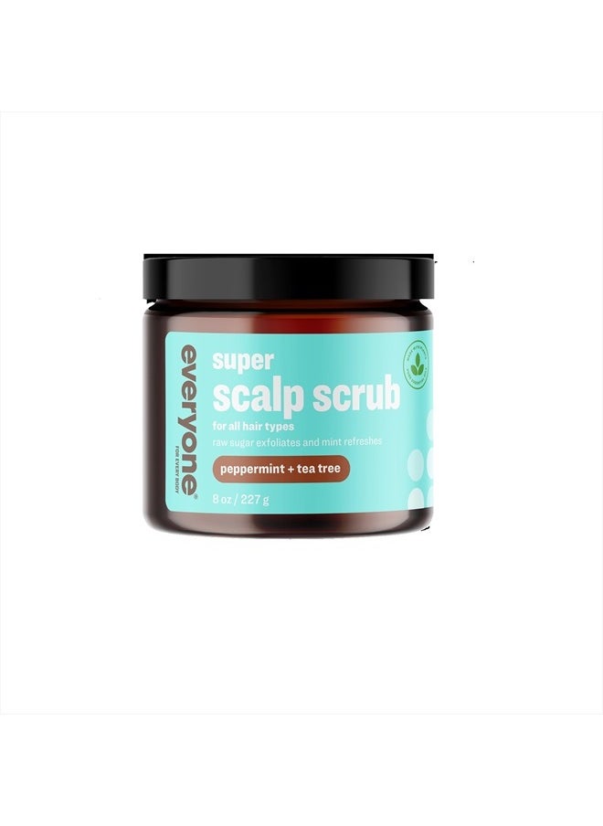 everyone for every body - Everyone Hair Care Super Scalp Scrub - Peppermint & Tea Tree, 8 fl oz Bottle, Scalp Exfoliator, Gentle Hair Scrub Removes Dirt & Sweat Build Up, Sulfate Free & Paraben Free - Image 1