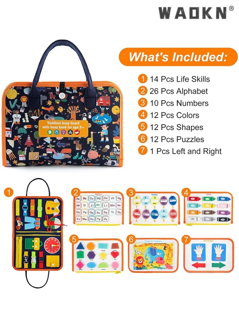 WAOKN - Montessori Early Learning Toys Boost Toddlers' Basic Skills, Travel Educational Toys Foster Dressing Independence, Sensory Toys for 3-4 Year Old Boys & Girls - Image 1