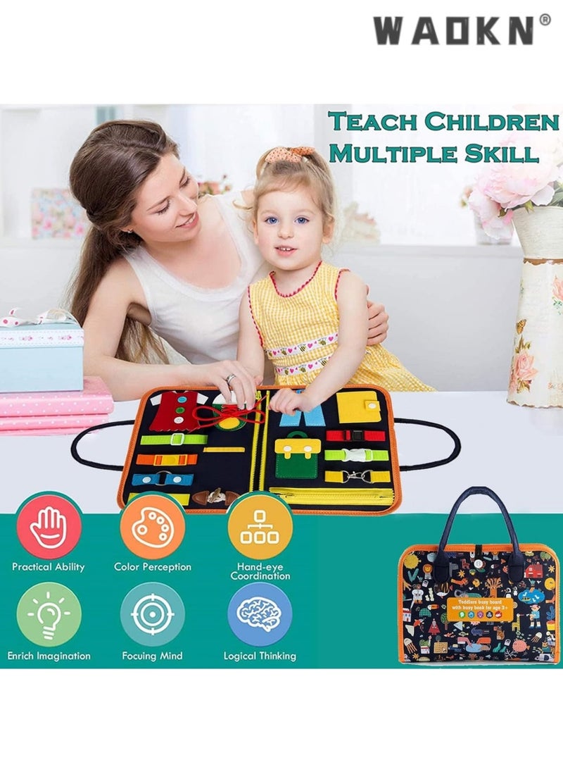 WAOKN - Montessori Early Learning Toys Boost Toddlers' Basic Skills, Travel Educational Toys Foster Dressing Independence, Sensory Toys for 3-4 Year Old Boys & Girls - Image 1