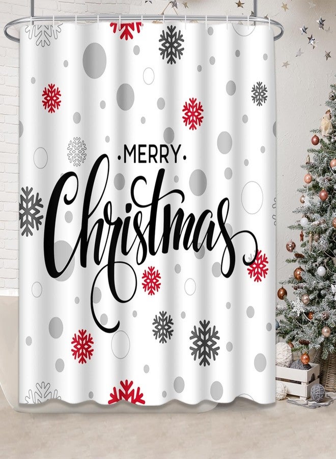 ArtSocket Merry Christmas Bathroom Set with Shower Curtain and Rugs and Accessories, Snowflakes Shower Curtain Set, Xmas Winter Bathroom Decor 3 Pcs - Image 5