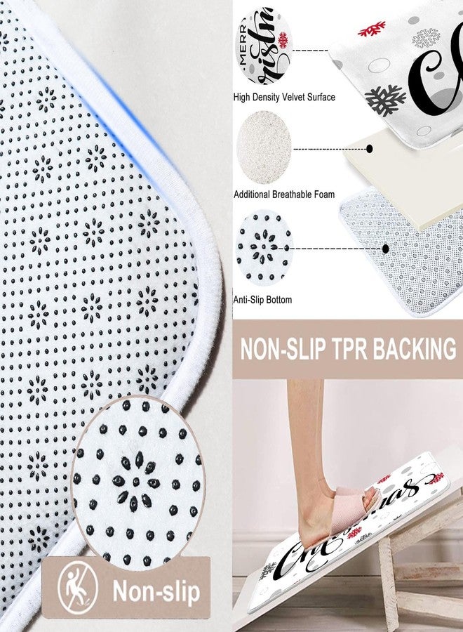 ArtSocket Merry Christmas Bathroom Set with Shower Curtain and Rugs and Accessories, Snowflakes Shower Curtain Set, Xmas Winter Bathroom Decor 3 Pcs - Image 3