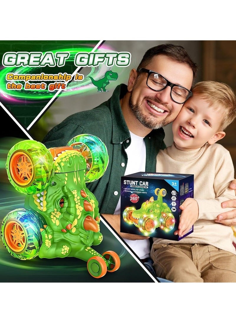 RC Stunt Car with 360 Flips 4WD Wheel with Bright Light Remote Control Cars Electric Toy Car Gift Birthday for Kids Fun