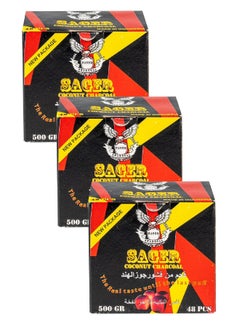 Sager Charcoals Quick Ignite and Long Lasting 48 Pieces 3 Boxes Combo Pack