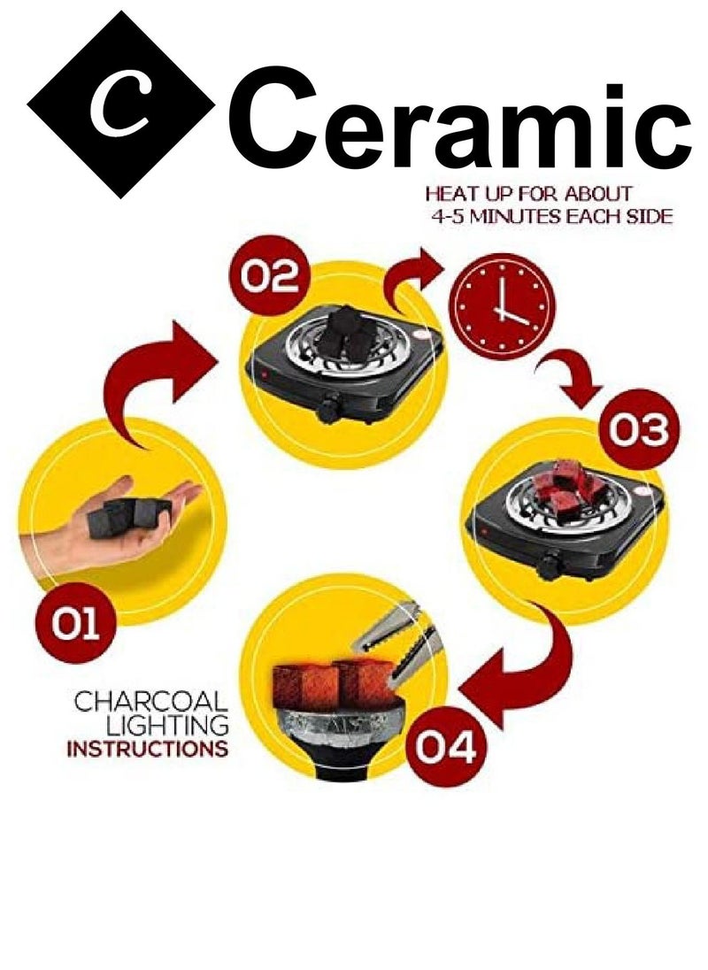 CERAMIC - Sager Charcoals Quick Ignite and Long Lasting 48 Pieces 3 Boxes Combo Pack - Image 1