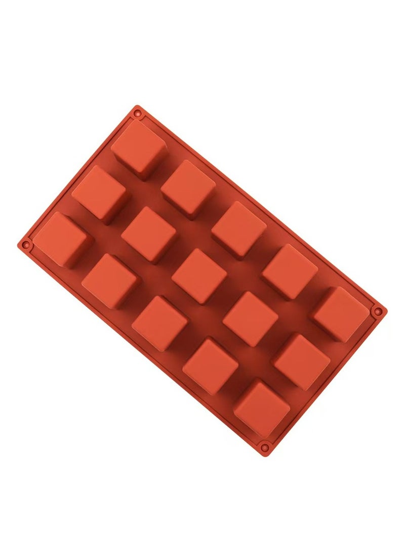 15 تجويف مربع الشوكولاته هلام السيليكا العفن ، سيليكون الجليد العفن ، ديي حلوى كعكة موس العفن ، قالب البسكويت ، ومن ناحية الصابون العفن - Image 2