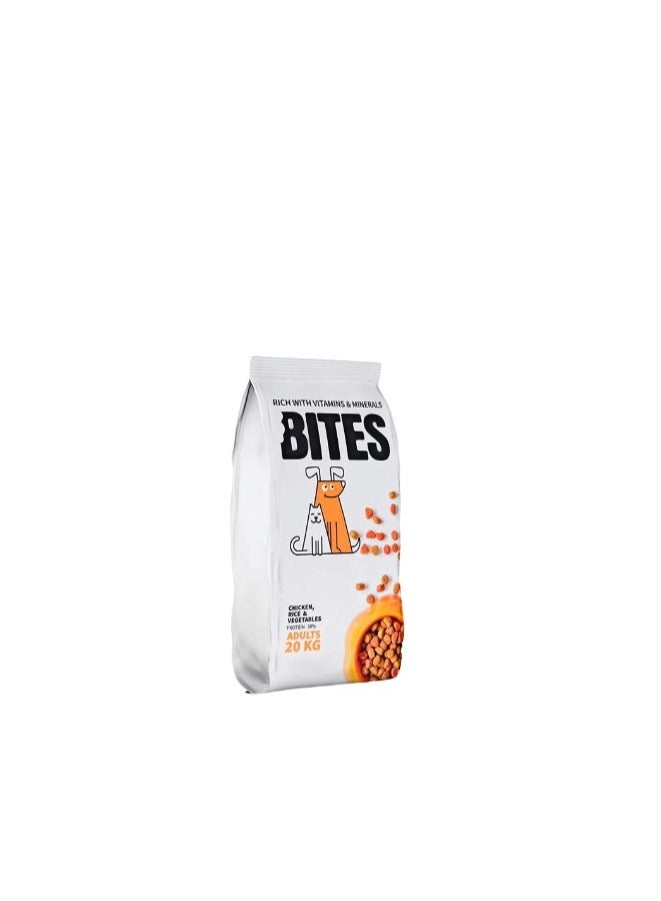 Dry Food with Chicken  Rice & Vegetables for Adult Dogs20 kg