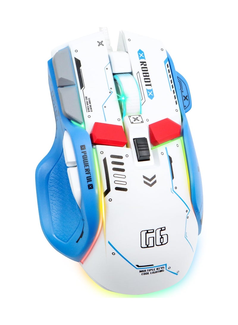 KASTWAVE Wired Gaming Mouse, 12800 DPI Optical Gamer Mouse with 10 Programmable Buttons, Colorful RGB Lights, Computer Mouse for PC&Laptop, Ergonomic Gaming Mouse with Thumb Rest for Gaming and Working "  - Image 1