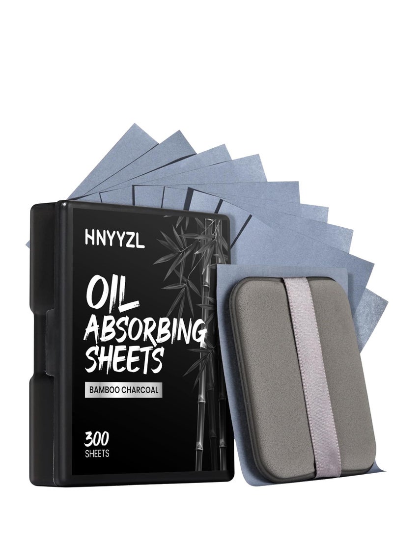 HNYYZL - HNYYZL Blotting papers for Face,300pcs Oil blotting sheets,1 Portable box with Mirror & Makeup Puff,Makeup Friendly Oily Skin Shine Blotter,oil face wipes for Home Office School Travel - Image 1