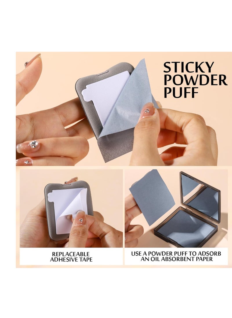 HNYYZL - HNYYZL Blotting papers for Face,300pcs Oil blotting sheets,1 Portable box with Mirror & Makeup Puff,Makeup Friendly Oily Skin Shine Blotter,oil face wipes for Home Office School Travel - Image 1