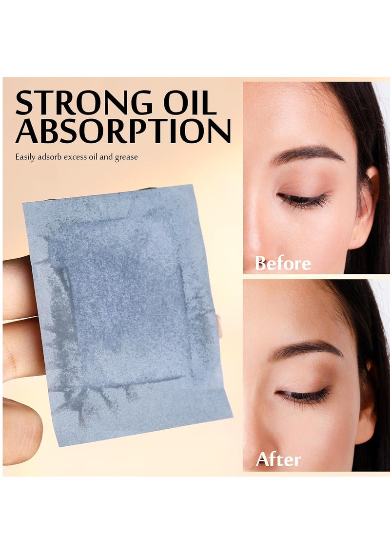 HNYYZL - HNYYZL Blotting papers for Face,300pcs Oil blotting sheets,1 Portable box with Mirror & Makeup Puff,Makeup Friendly Oily Skin Shine Blotter,oil face wipes for Home Office School Travel - Image 1