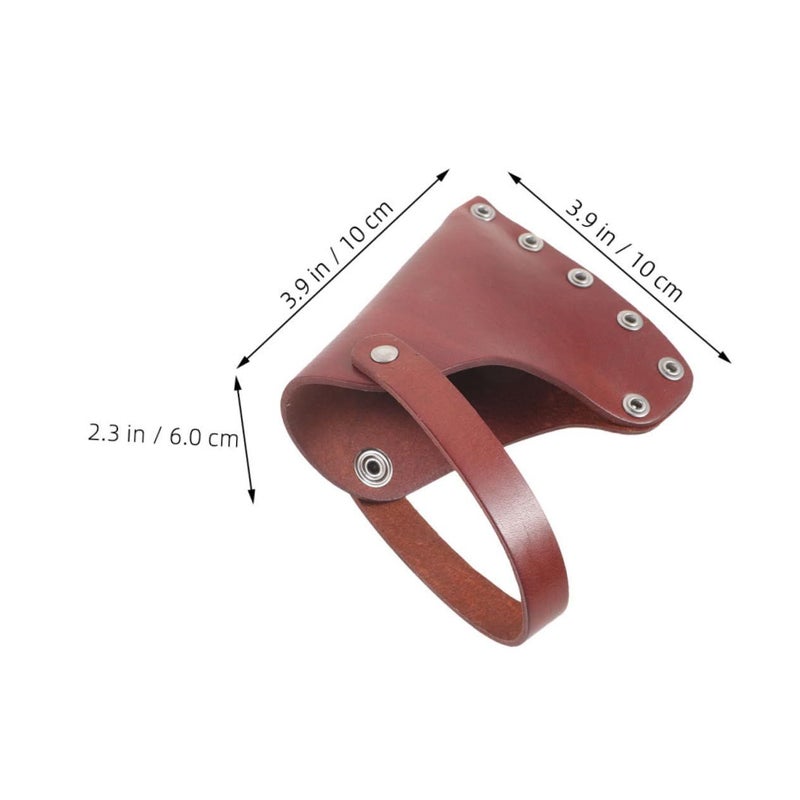 Leather Hatchet Head Sheath Protective Cover For Outdoor Tool Carry Case - Image 3