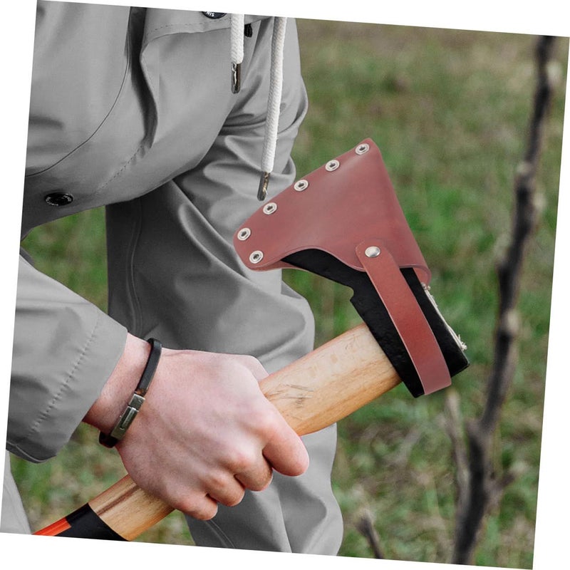 Leather Hatchet Head Sheath Protective Cover For Outdoor Tool Carry Case - Image 4