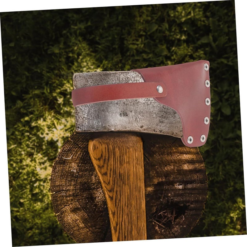 Leather Hatchet Head Sheath Protective Cover For Outdoor Tool Carry Case - Image 5