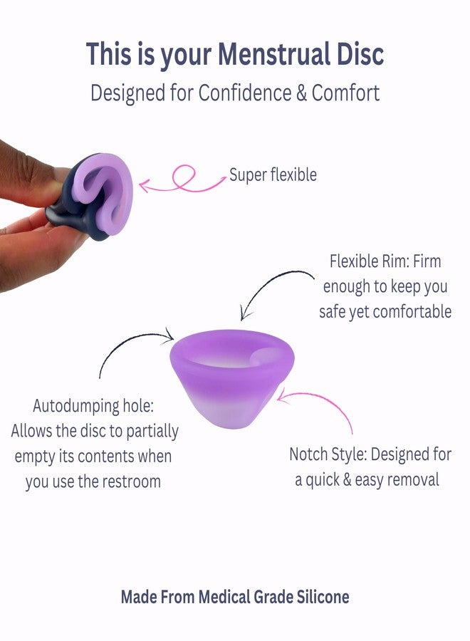 KAVODA Menstrual Disc - Soft, Flexible, Reusable Medical Grade Silicone - Wear 12 Hours - Removal Notch - Two Sizes - Menstrual Cup or Tampon Alternative - Image 2