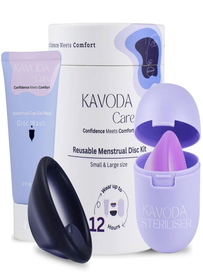 KAVODA Menstrual Disc - Soft, Flexible, Reusable Medical Grade Silicone - Wear 12 Hours - Removal Notch - Two Sizes - Menstrual Cup or Tampon Alternative - Image 1