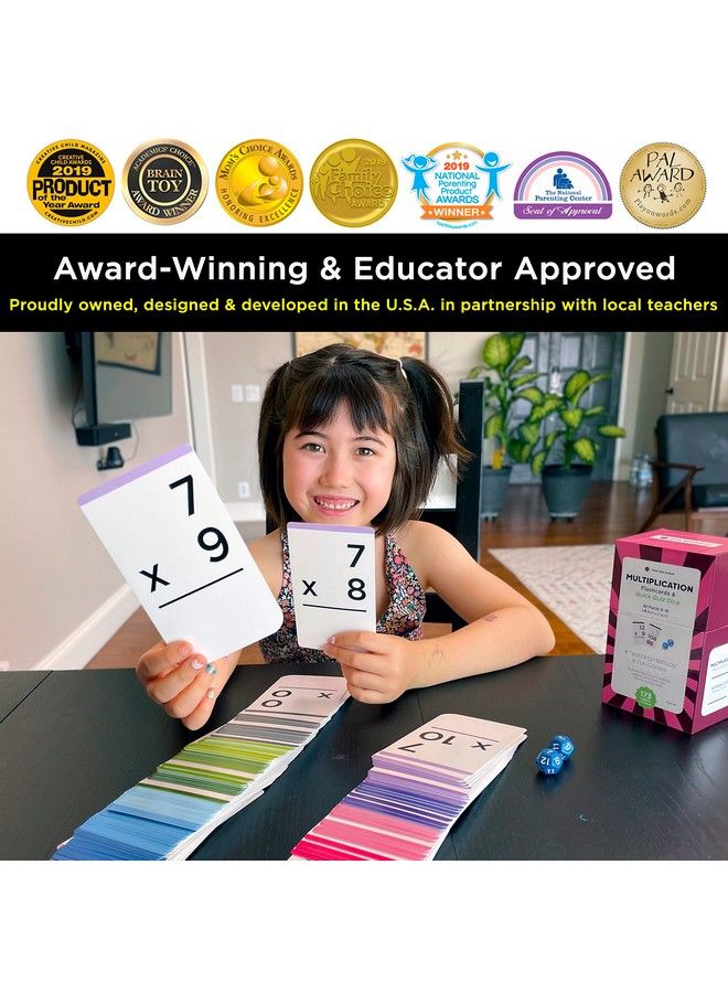 Think Tank Scholar 173 Multiplication Flash Cards + 2 Math Dice (Award Winning) All Facts 012 Answer On Back, For Kids In 2Nd, 3Rd, 4Th, 5Th, 6Th Grade Class Or Homeschool Games & Chart  - Image 3