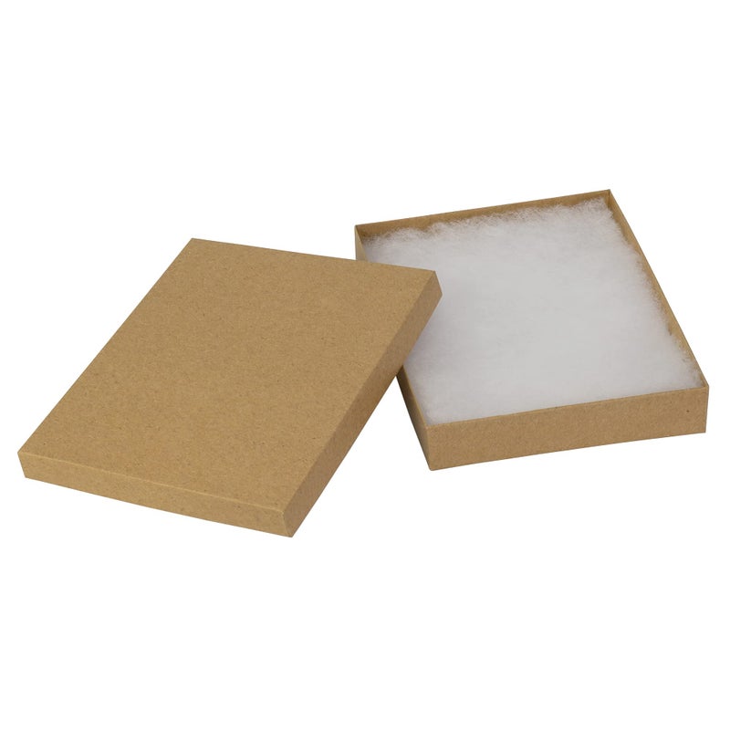 Cardboard Jewelry Boxes 10 Pack  6x5x1 Bulk Cotton Filled Small Gift Boxes with Lids for Jewelry Packaging  Jewelry Gift Boxes for Shipping Small Business Accessories Kraft