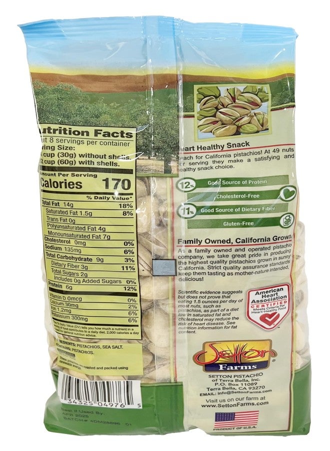 Setton Farms Dry Roasted and Salted Pistachios, Premium California In Shell Pistachios, 1 pound Bag (16 Ounce), Certified Non-GMO, Gluten Free, Vegan and Kosher - Image 2