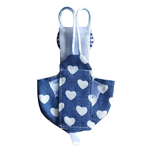 VANTRONIK VANFAVORI Bird Diaper Harness Flight Suit Clothes with 80 Inch Flying Leash for Parrots Cockatiel Pet Birds Including A Cotton Pad, S Size, Denim Heart - Image 2