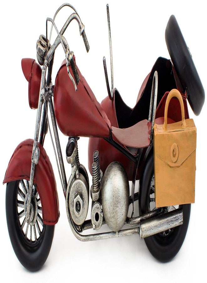 برو بيكر حامل زجاجات نبيذ بروبيكر، دراجة نارية كلاسيكية مع عربة جانبية، منحوتات وتماثيل معدنية مطلية يدويًا، ديكور، رفوف وحوامل نبيذ، هدايا، ديكور - Image 3