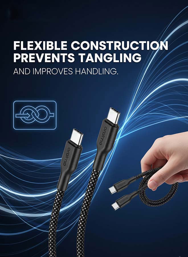 أورايمو كابل شحن فائق المتانة مضفر USB-C إلى USB-C 1م 60 واط - - Image 5