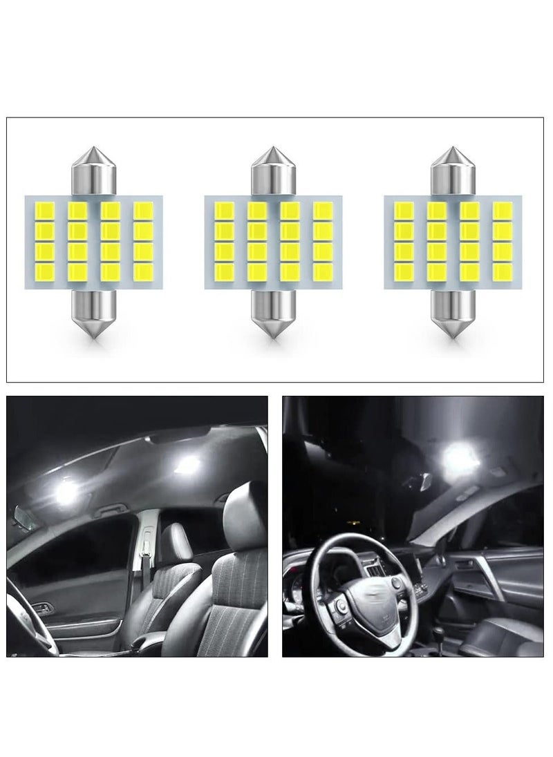 Generic Led Car Bulb, 8pcs Super Bright White Double Tip 2835 31mm 16SMD Led Car Lights Bulb for Car Interior Dome Map Trunk Light  - Image 3