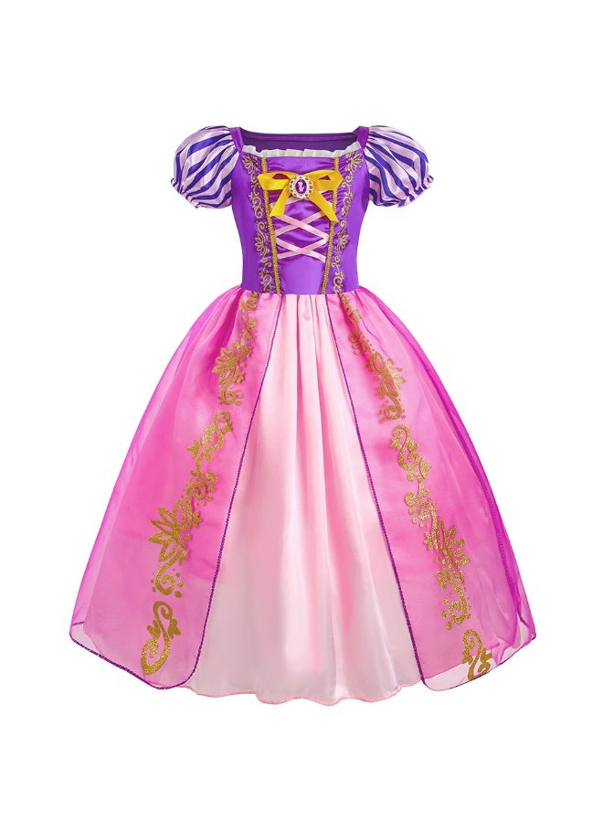NIBEMINENT Rapunzel classic princess dress, long-haired Rapunzel wig, princess dress, princess bestseller children's necklace - Image 1