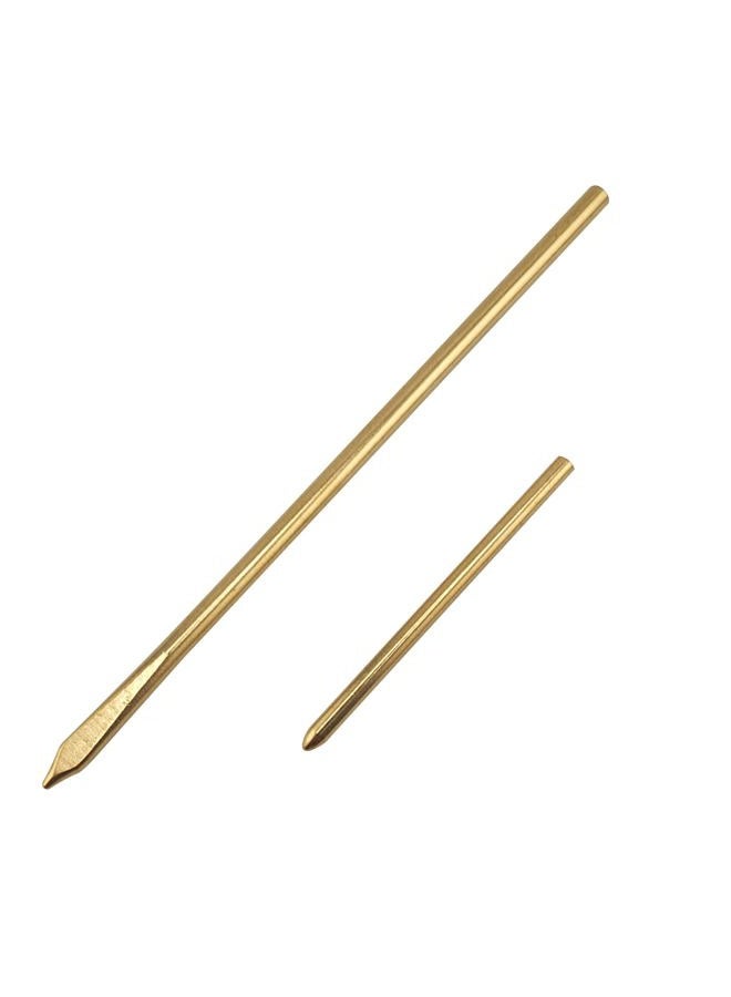 ALLCLEAN 2Pcs Brass Sewing Leather Needle Manual Lacing Threading Needle LeatherCraft Tool Handmade Leather Needles for Hand Stitching-Brass Long Jumbo Lacing Needles - Image 1