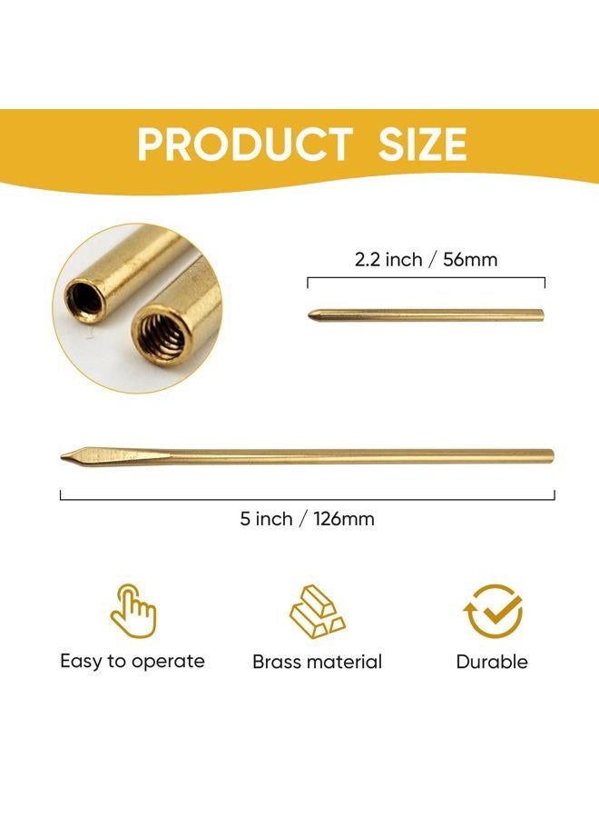 ALLCLEAN 2Pcs Brass Sewing Leather Needle Manual Lacing Threading Needle LeatherCraft Tool Handmade Leather Needles for Hand Stitching-Brass Long Jumbo Lacing Needles - Image 2