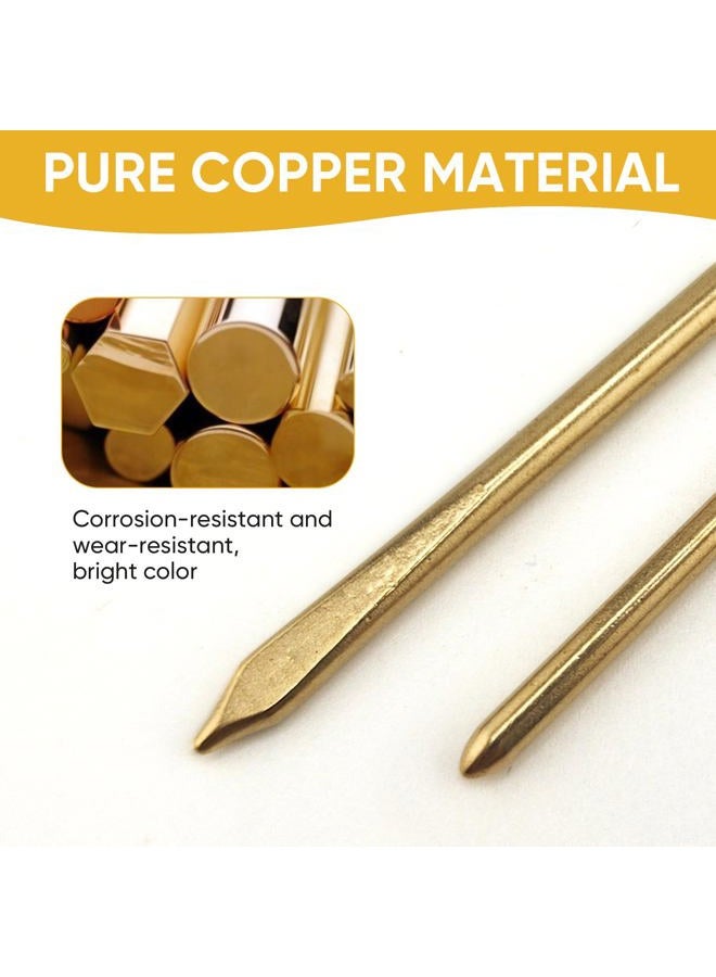 ALLCLEAN 2Pcs Brass Sewing Leather Needle Manual Lacing Threading Needle LeatherCraft Tool Handmade Leather Needles for Hand Stitching-Brass Long Jumbo Lacing Needles - Image 5