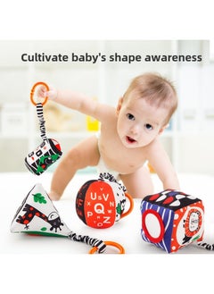 Generic Baby Black And White Car Hanging Baby Hanging Piece Bed Bell Ringing Cotton Ball Cartoon Geometric Pattern Cloth Ball Toy Export-Color:960-2 Pumpkin Bell Cotton Ball 40g  - Image 3
