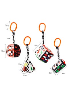 Generic Baby Black And White Car Hanging Baby Hanging Piece Bed Bell Ringing Cotton Ball Cartoon Geometric Pattern Cloth Ball Toy Export-Color:960-2 Pumpkin Bell Cotton Ball 40g  - Image 5