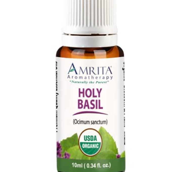 ORGANIC HOLY BASIL TULSI ESSENTIAL OIL 100 PURE AND UNDILUTED OCIMUM SANCTUM PREMIUM QUALITY AROMATHERAPY OIL TESTED AND VERIFIED SIZE 10 ML 034 FL OZ