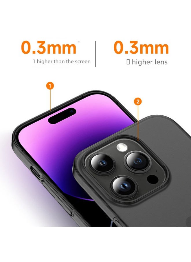 Generic - PC Frosted For Iphone 14 Mobile Phone Case All-inclusive For Iphone13promax Drop-resistant Scratch-resistant Ultra-thin Applicable 12 Sets-Color:Semi-transparent Gray [frosted Pc Hard Shell] Ultra-thin Scratch-resistant-Applicable Model:For Iphone 12Pro - Image 1