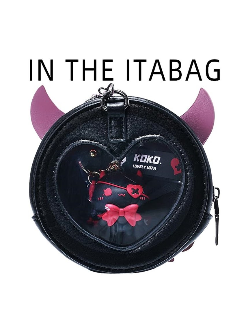 Cute Black Keychain for Girls, Star Moon Rabbit Charm Key Ring, Perfect Bag Accessory & Best Friend Gift, 1 Pcs