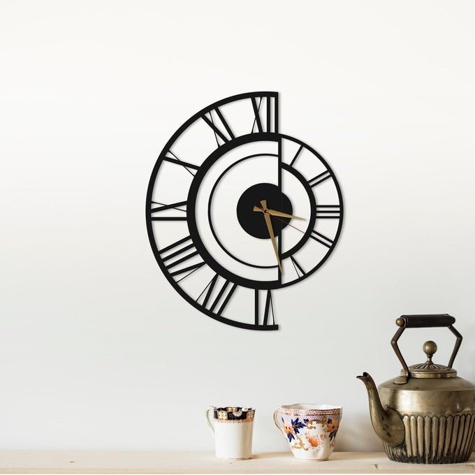 METAL WALL CLOCK LARGE METAL WALL CLOCK FOR LIVING ROOM BEDROOM KITCHEN LATIN NUMERAL WALL CLOCK ANTIQUE METAL WALL CLOCK BIG SIZE MODERN DECORATIVE WALL WATCH STYLE 13