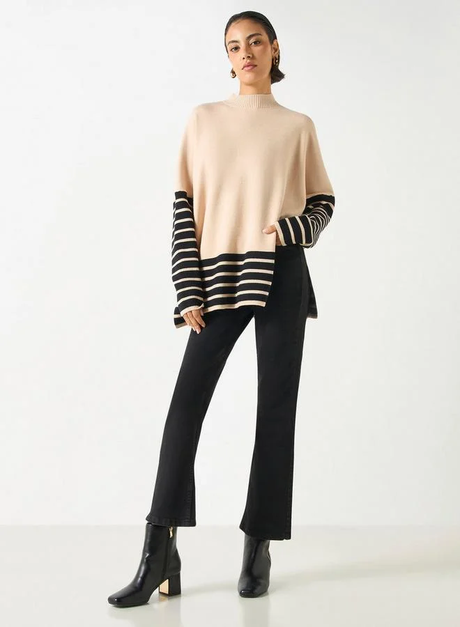 2Xtremz 2Xtremz Stripe Detail Pullover with High Neck