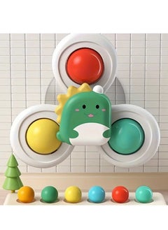 Little tots 3pcs Cartoon Animal-Themed Suction Cup Bath Toys Set - Fun & Educational Spinning Tops for Youngsters, Perfect for Bathtub, Shower Walls & Windows - Durable ABS Resin Assorted Color  - Image 5