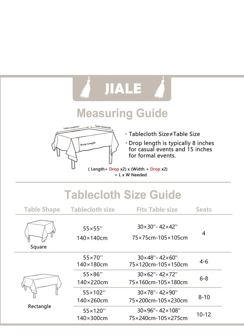 SYOSI - Tablecloths for Rectangle Tables,Cotton Linen Table Cloth Waterproof Tablecloth Wrinkle Free Farmhouse Dining Table Cover,Soft Fabric Table Cloths with Tassels,Brown,55" X 70",4 6 Seats - Image 1