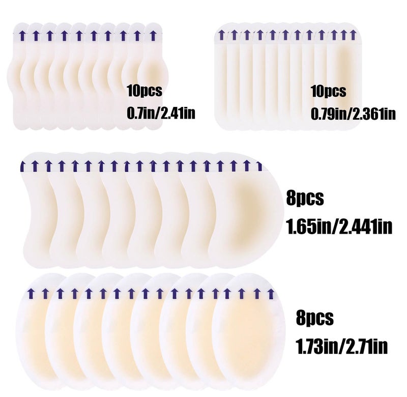 Amasodaon Foot Band-Aid, Hydrocolloid Gel Blister Bandages for Feet, Waterproof Blister Pads Cushions for Heel, Toe & Foot Prevention & Recovery, Foot Anti-Friction Pain Relief Blister Pad (36PCS) - Image 2