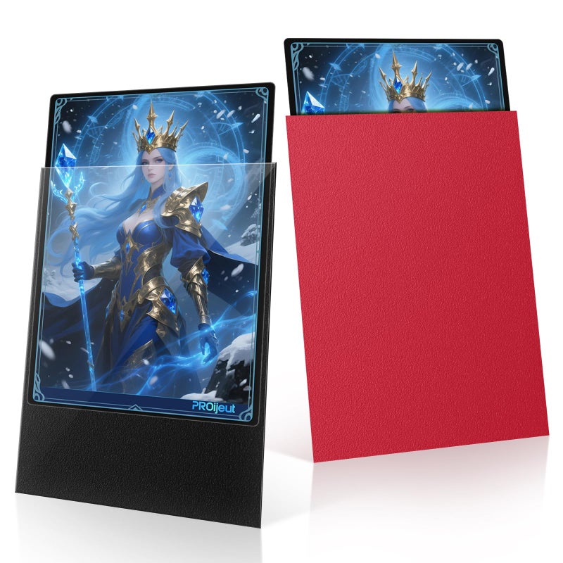 Proijeut 200 Pack Card Sleeves Matte Dual Trading Card Sleeves with Opaque Back Smooth Shuffle Tear Resistant Card Protectors for MTG TCG and Game Cards Angry Red - Image 2