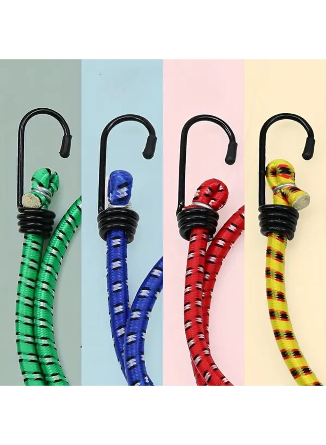 Heavy Duty Elastic Cargo Strap with Hook Durable Nylon Rubber Rope Yellow 39.37 Inch - Image 2